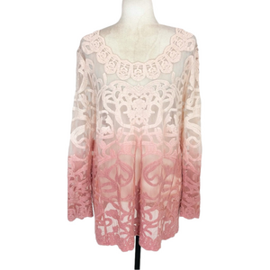 Katherine Barclay embroidered mesh top